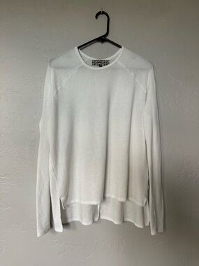 Groceries Apparel Creamy White Lyocell Hacci Lightweight Long Sleeve Top